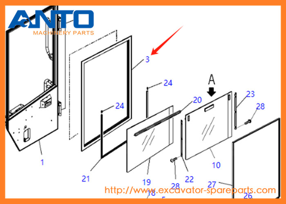 421-925-4641 4219254641 Glasfit KOMATSU Bagger WA380 WA430 WA450 WA470 WA480 WA500
