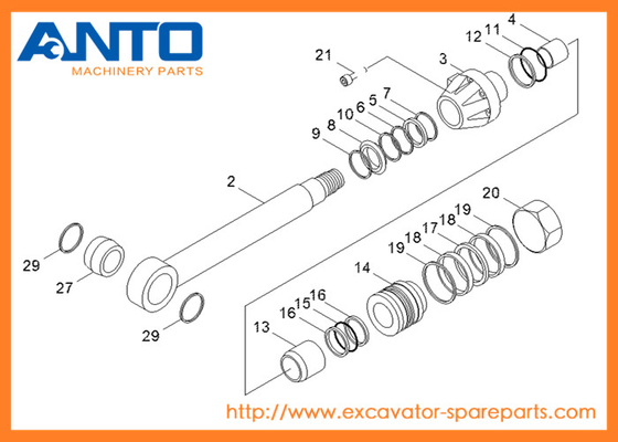 31Y1-10160 HCE Siegel-Kit Hyundai Baggeröl-Zylinderteile für R250LC-7 R250LC-3
