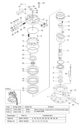 XKAY-00531 XKAY00531 Feder-Bagger-Schwenkmotor für HYUNDAI R170W7 R170W7A