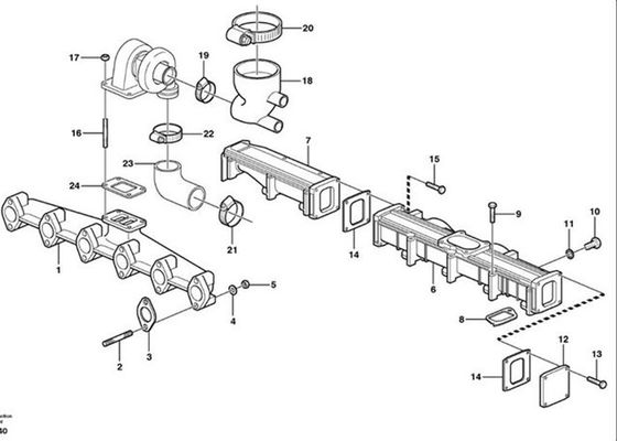 Vielfältiger Bagger Parts Intels des Schlauch-VOE20450765 20450765 für VOE EC240B