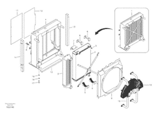 VOE11110705 11110705 Water Tank Radiator Core ASS'Y For VOE EC290B